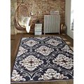 Glitzy Rugs 6 x 9 ft. Hand Knotted Sumak Wool Floral Area Rug, Black White UBSSW0020S0231A11